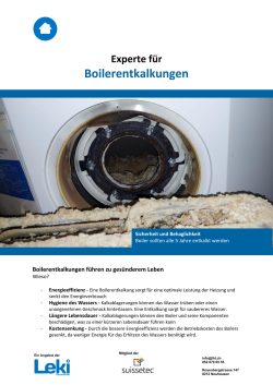 Broschüre Boilerentkalkung Titelblatt
